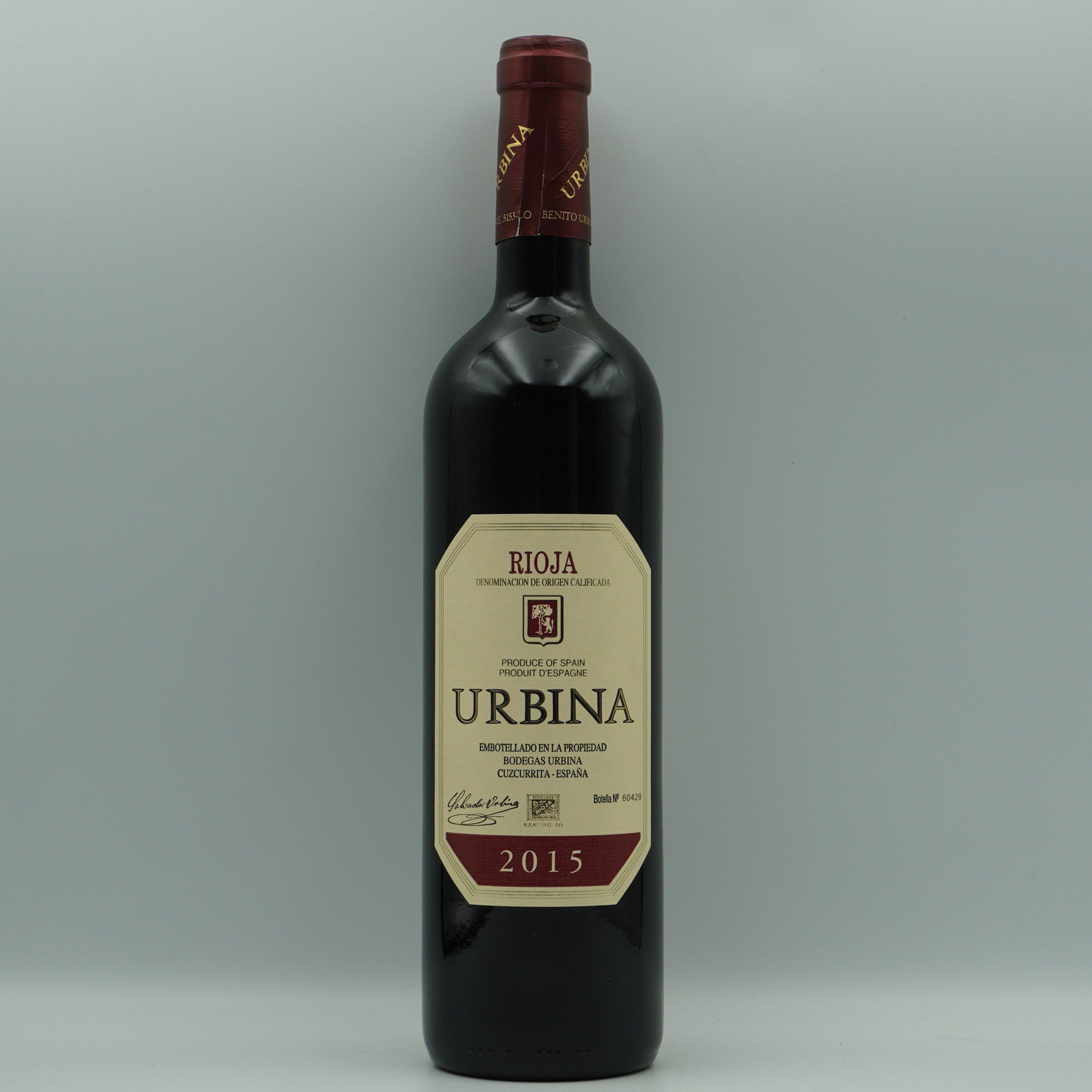 Bodegas Urbina, Rioja Crianza 2015